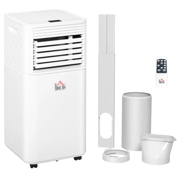 Portable 9000 BTU Air Conditioner - Cooling Dehumidifier Fan, White, 18m² Room, Remote & Timer