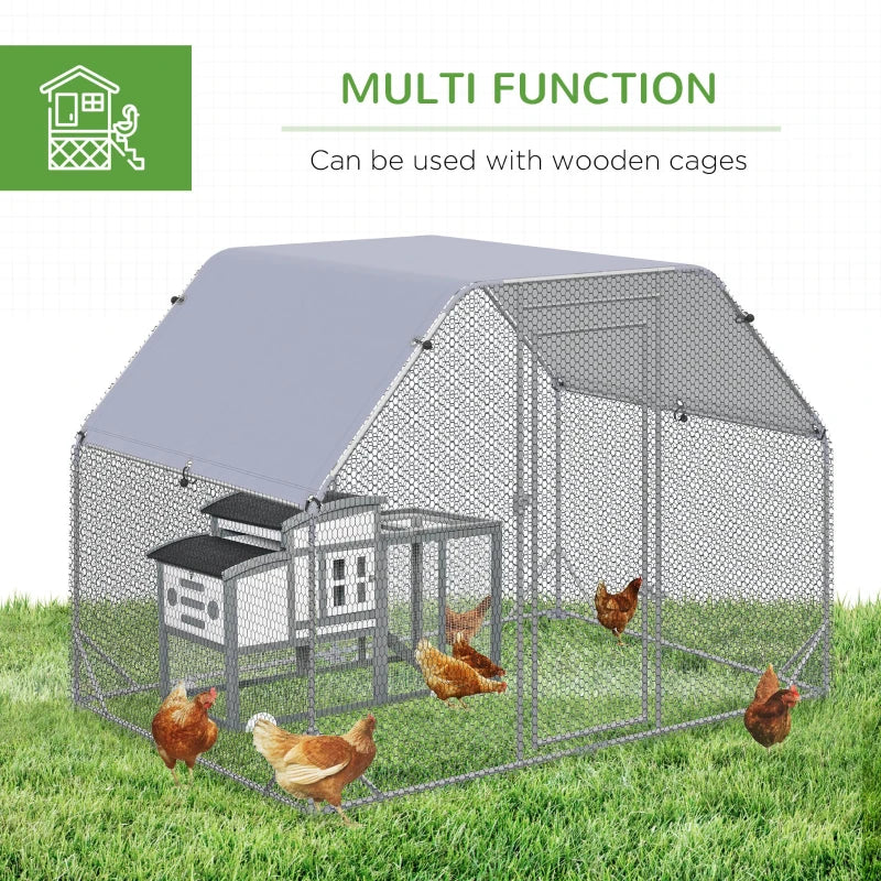 Large Outdoor Chicken Run with Roof, 4-6 Chickens, Hen House, Duck Pen - Green