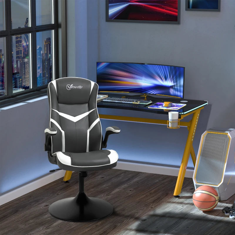 Grey Adjustable Swivel Video Game Chair