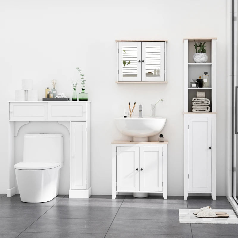 White Bathroom Sink Storage Cabinet with 2 Doors