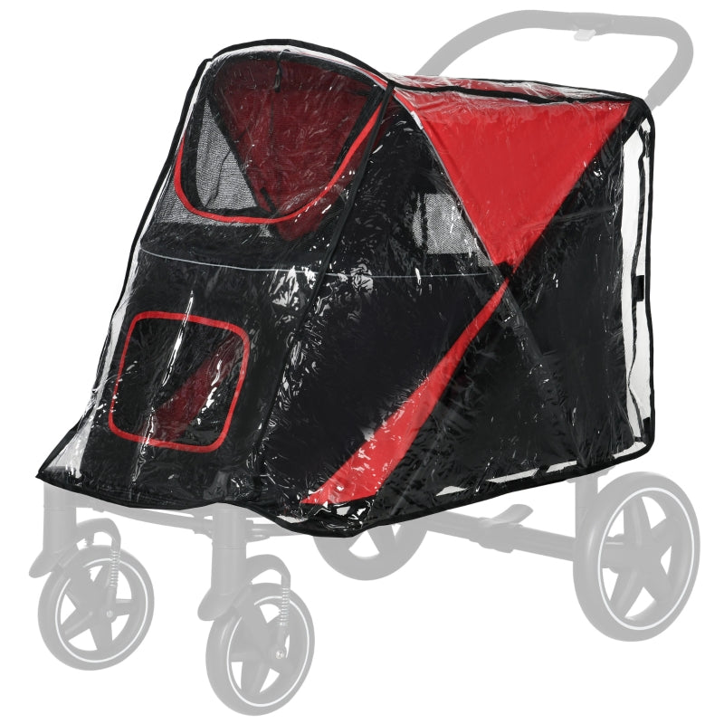 Black Dog Pram Rain Cover with Rear Entry