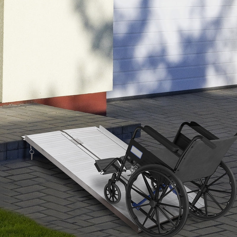 4ft Portable Aluminum Wheelchair Ramp - Silver