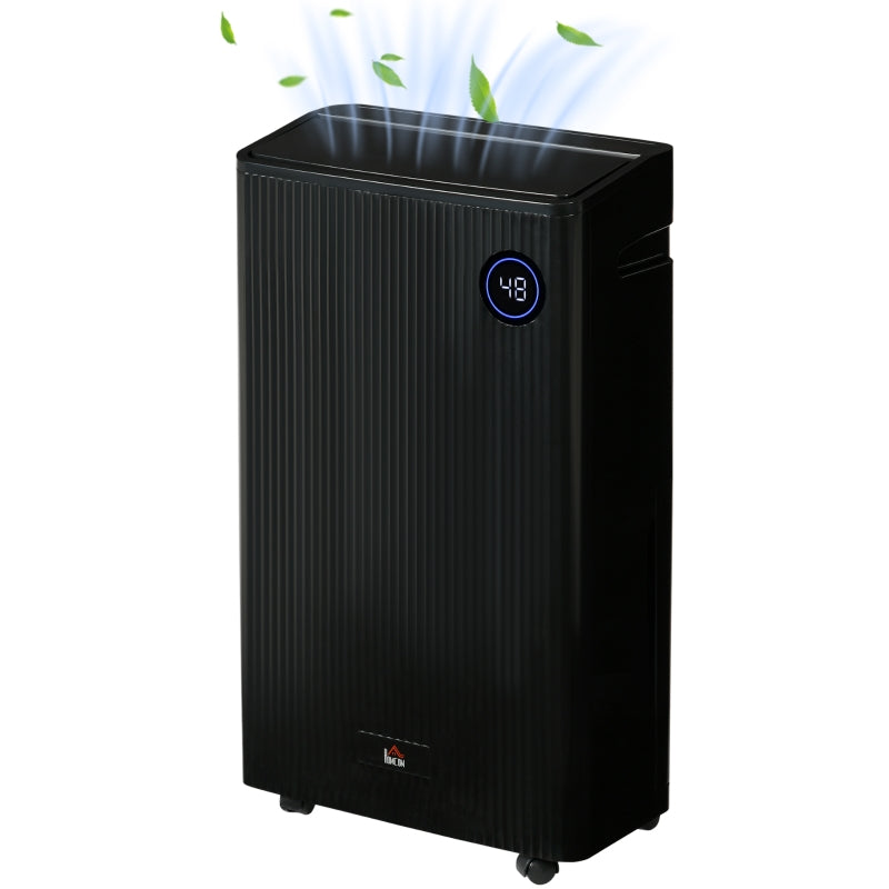 Black Portable Dehumidifier with Air Purifier, UVC, Ioniser, 24H Timer, 5 Modes - 16L/Day