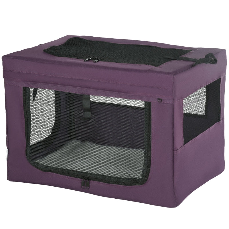 Purple Pet Carrier with Cushion for Miniature Dogs - 60cm