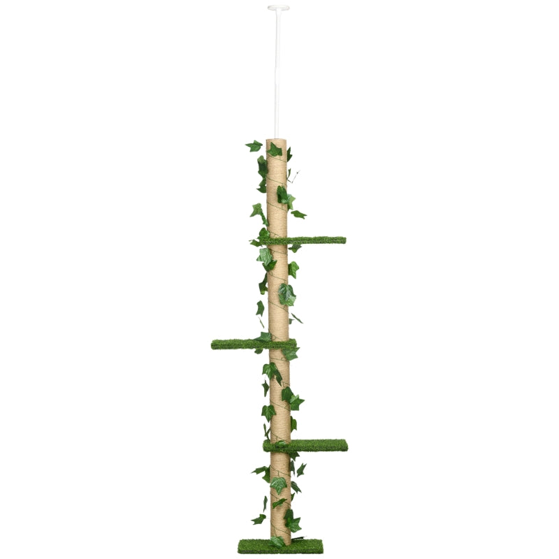 Green Adjustable Cat Tree with Perches and Anti-Slip Kit