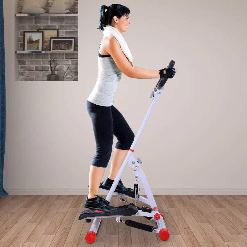 Adjustable Foldable Step Machine with LCD Display - Blue Stepper for Home Gym