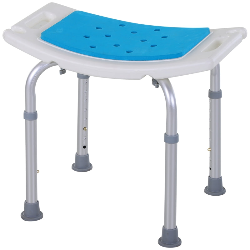 Aluminium Adjustable Bath Stool Chair - Grey Non-Slip Shower Seat