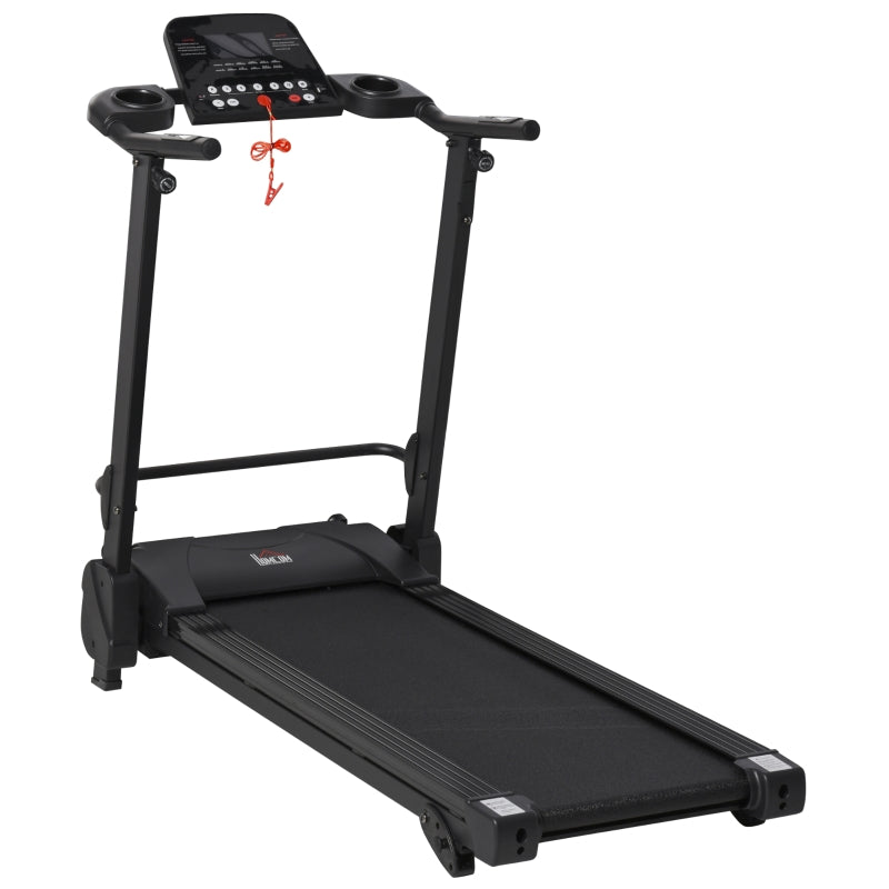 Electric Folding Treadmill with Incline, MP3 Player, 12 Programs - Black