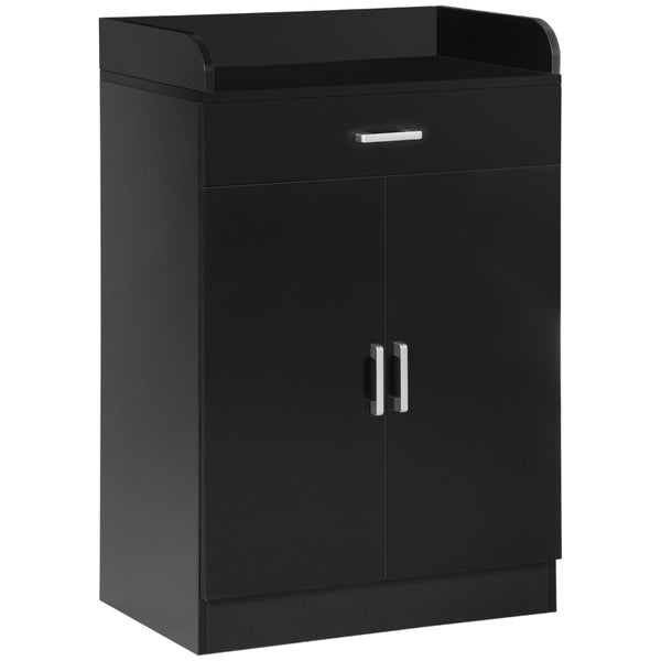 Black Modern Storage Cabinet with Drawer and Shelf