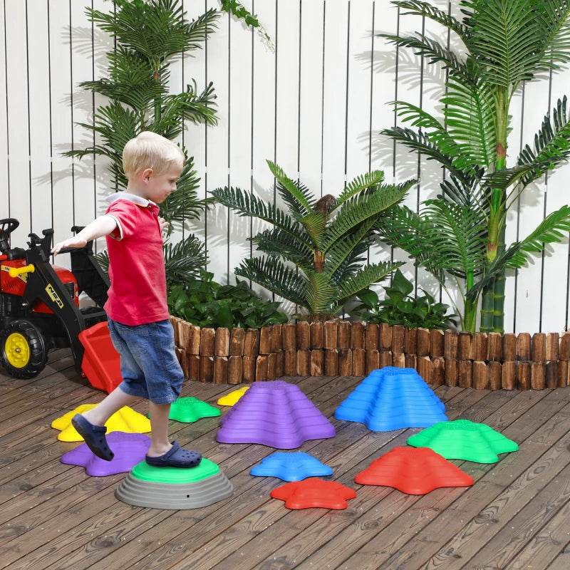 Starfish Balance Stones Set for Kids, 11-Piece Obstacle Course Kit - Indoor & Outdoor Sensory Play