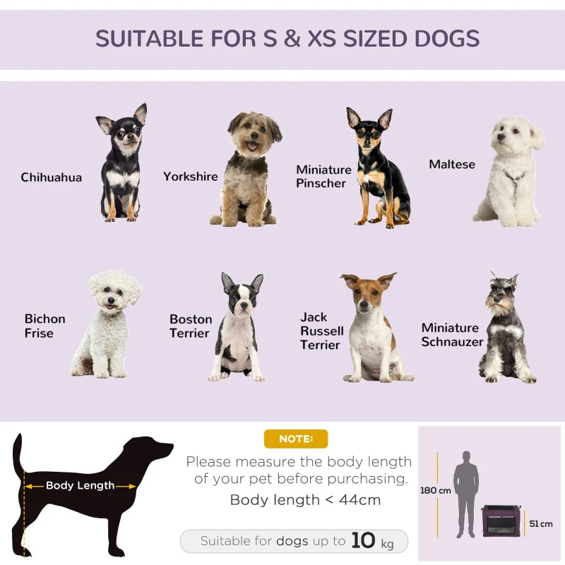 Purple Pet Carrier with Cushion for Miniature and Small Dogs - 69cm