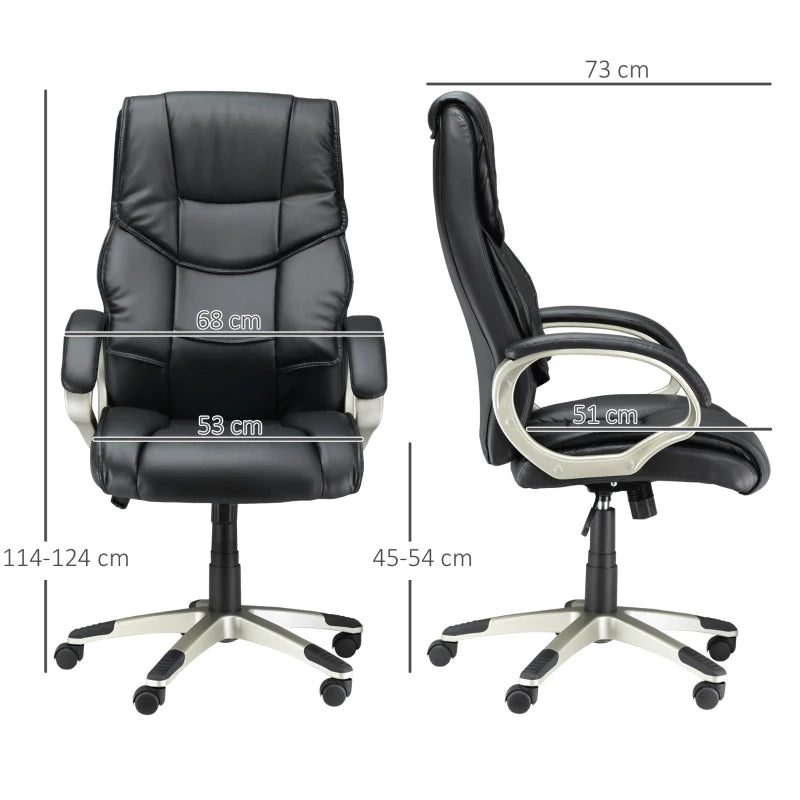 Black High Back Faux Leather Office Chair with Rocking Function