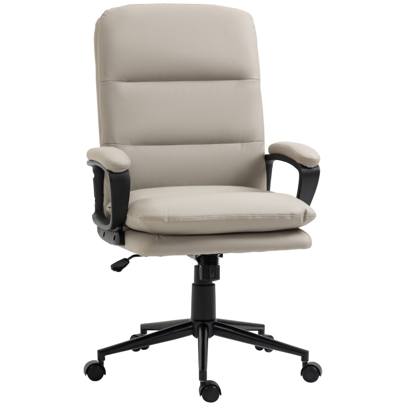 Light Grey Ergonomic Office Chair with Adjustable Height and Swivel Wheels