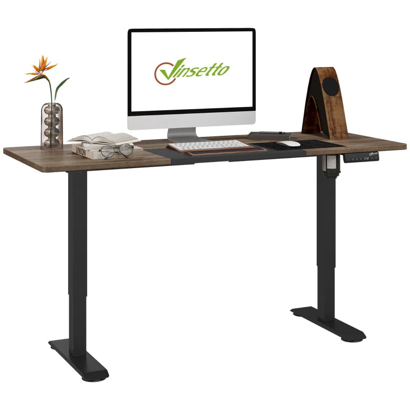 Black Adjustable Electric Standing Desk with LED Display - 72-116cm