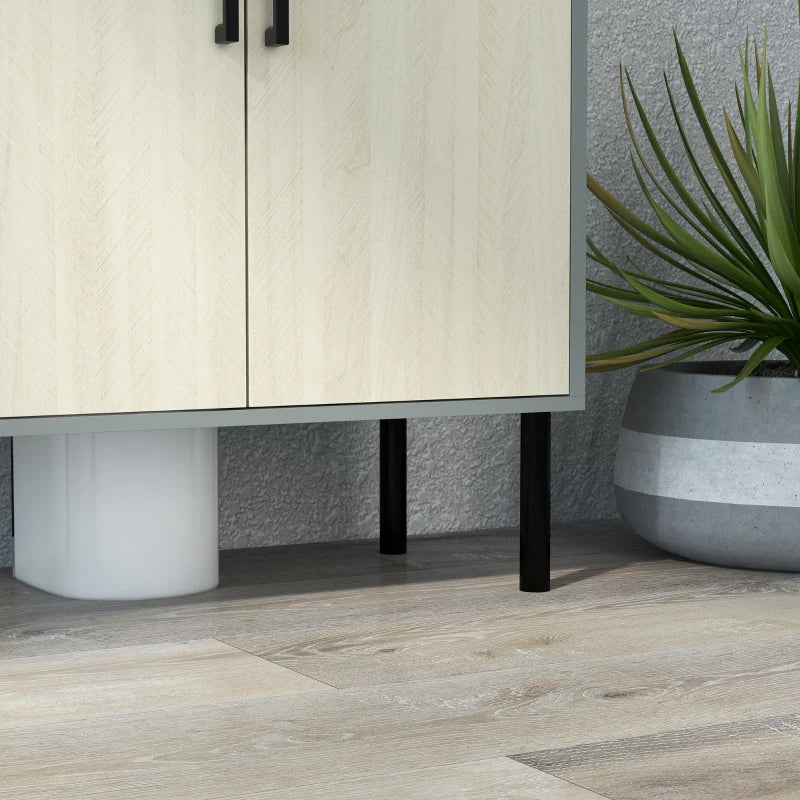 Natural Bathroom Under Sink Storage Cabinet, Double Doors, 60x30x60cm