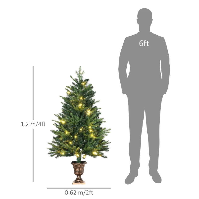 4FT Pre-Lit Green Christmas Spruce Tree with 80 LED Lights