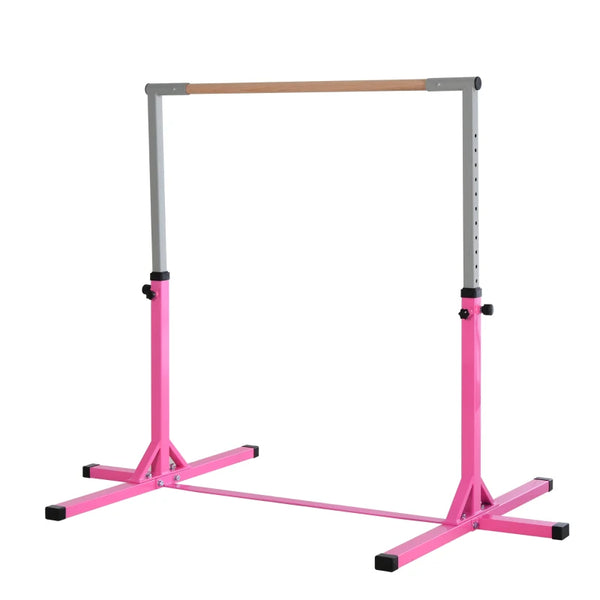 Adjustable Pink Kids Gymnastics Horizontal Bar