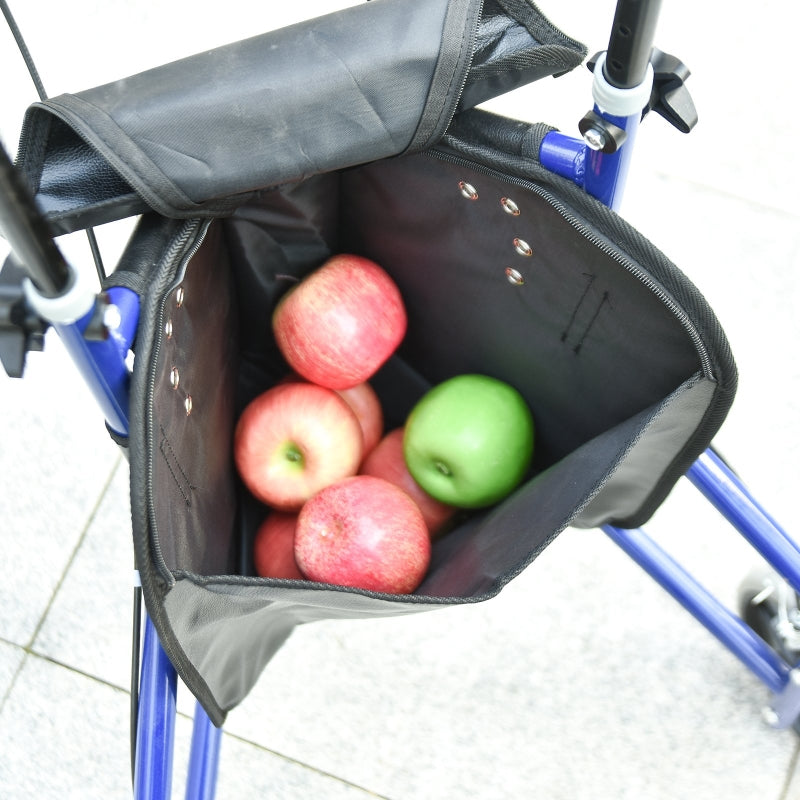 Blue/Black Foldable 3-Wheel Rollator with Bag