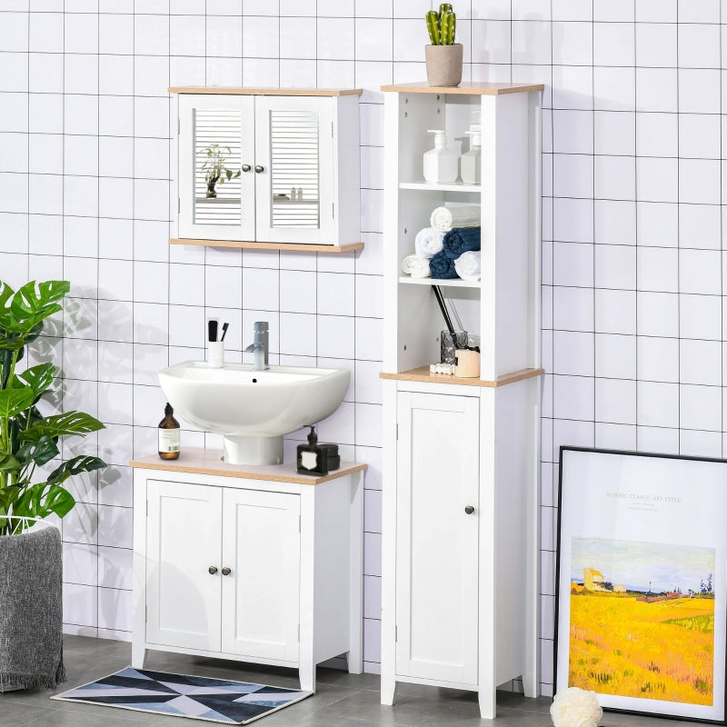 White Bathroom Sink Storage Cabinet with 2 Doors