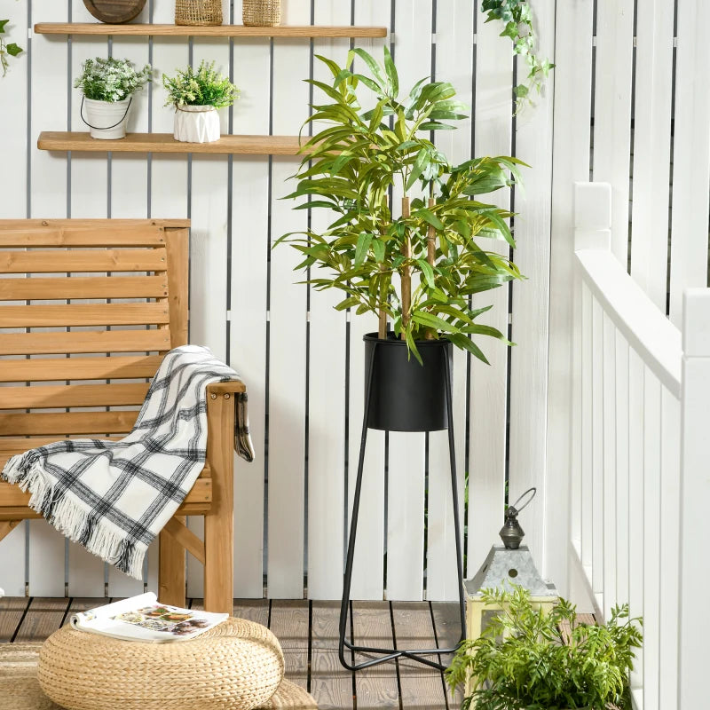 Green Bamboo Tree in Pot - Indoor Outdoor Decor, 15x15x60cm