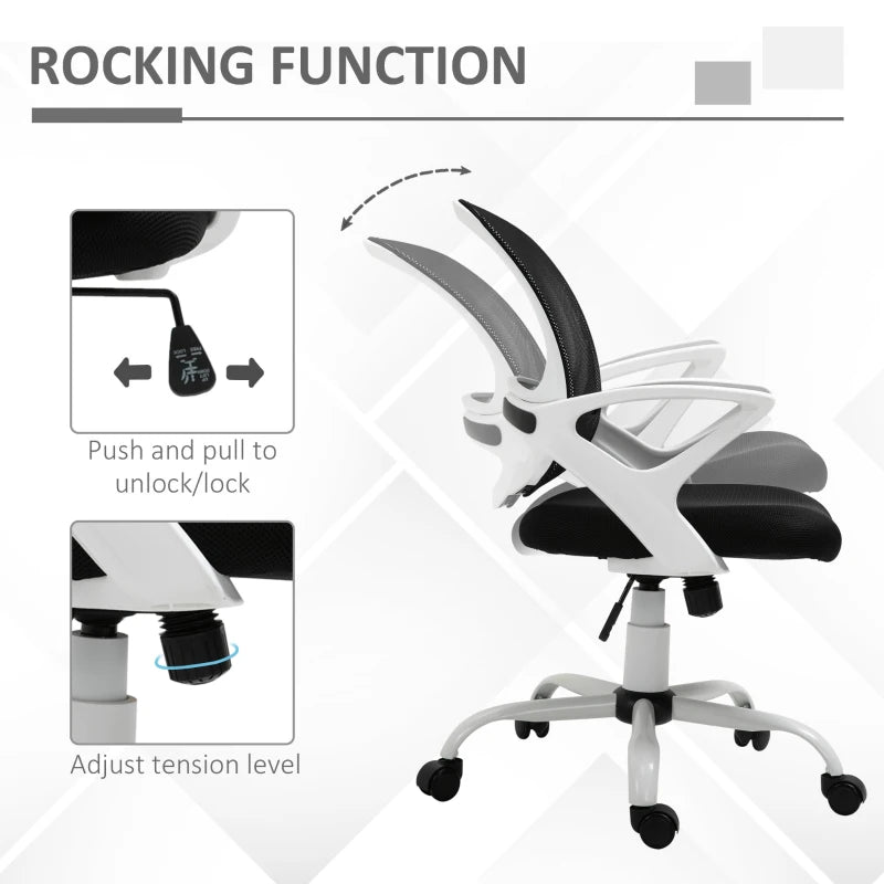 Black Mesh Office Chair with Lumbar Support & Adjustable Armrests