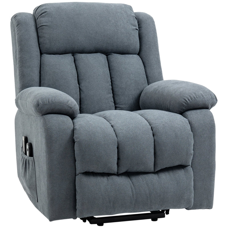 Dark Grey Elderly Recliner Chair with Massage and Lift Function