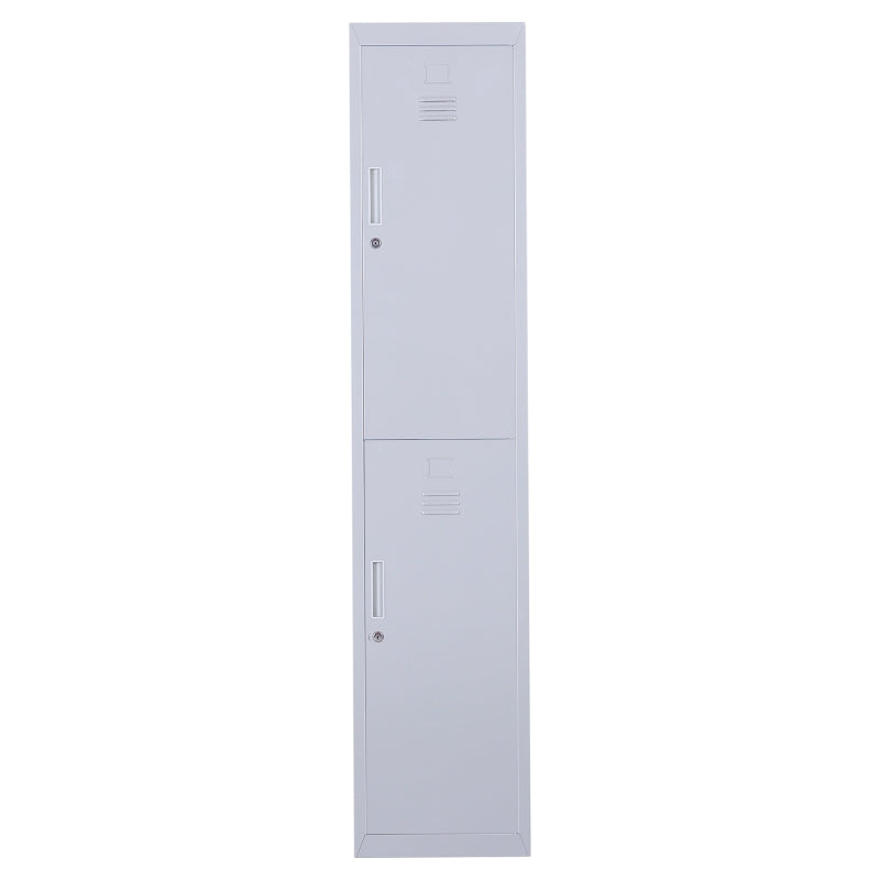 Grey Vertical Locker Cabinet Storage with Shelves - 38 x 46 x 180 cm