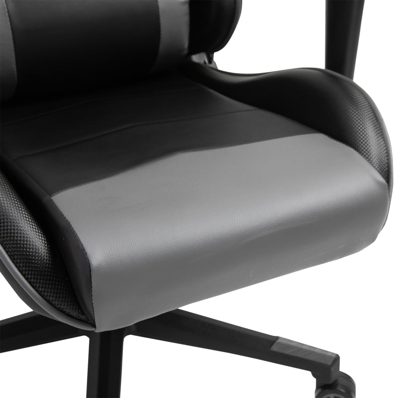 Black High Back Gaming Chair with Head Pillow and Lumbar Support