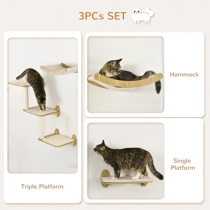 Oak Cat Climbing Set with Shelves & Hammock