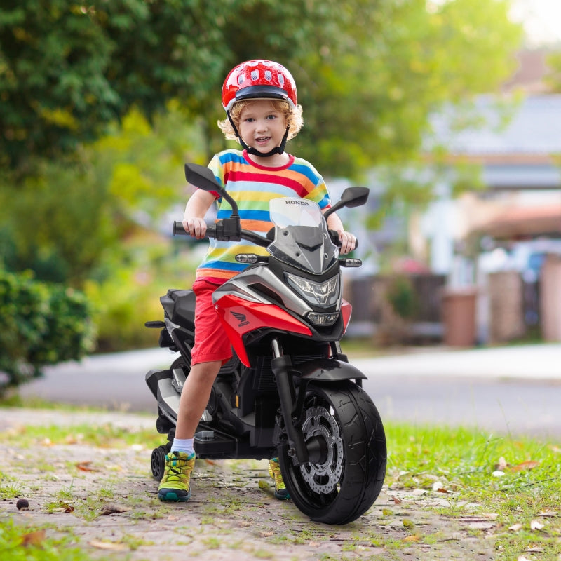 Red 12V Kids Electric Motorbike with Music & Headlights - Honda Licensed