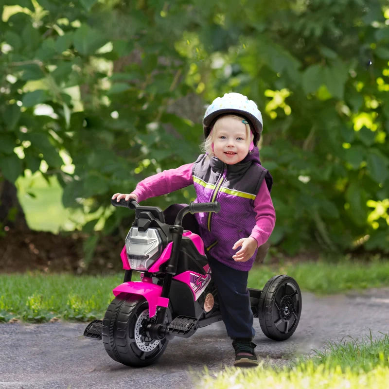 3-in-1 Pink Toddler Trike with Headlight, Music & Horn