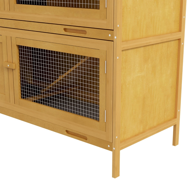 Yellow Double Decker Pet Cage with Sliding Tray, 100 x 47 x 91cm