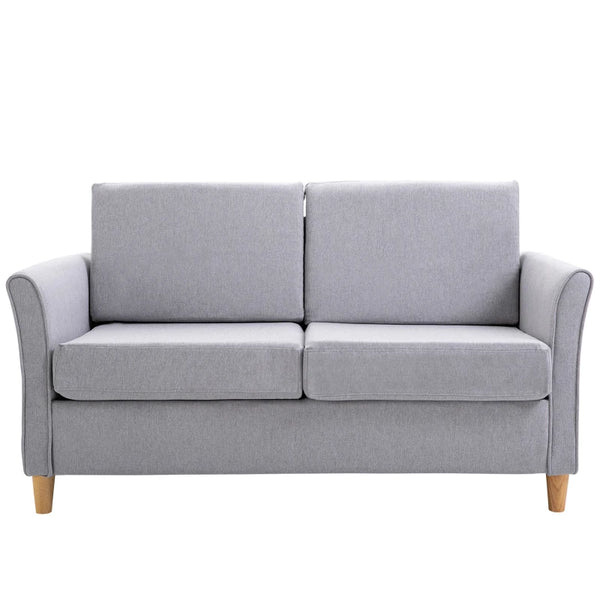 Grey Linen Two-Seater Sofa
