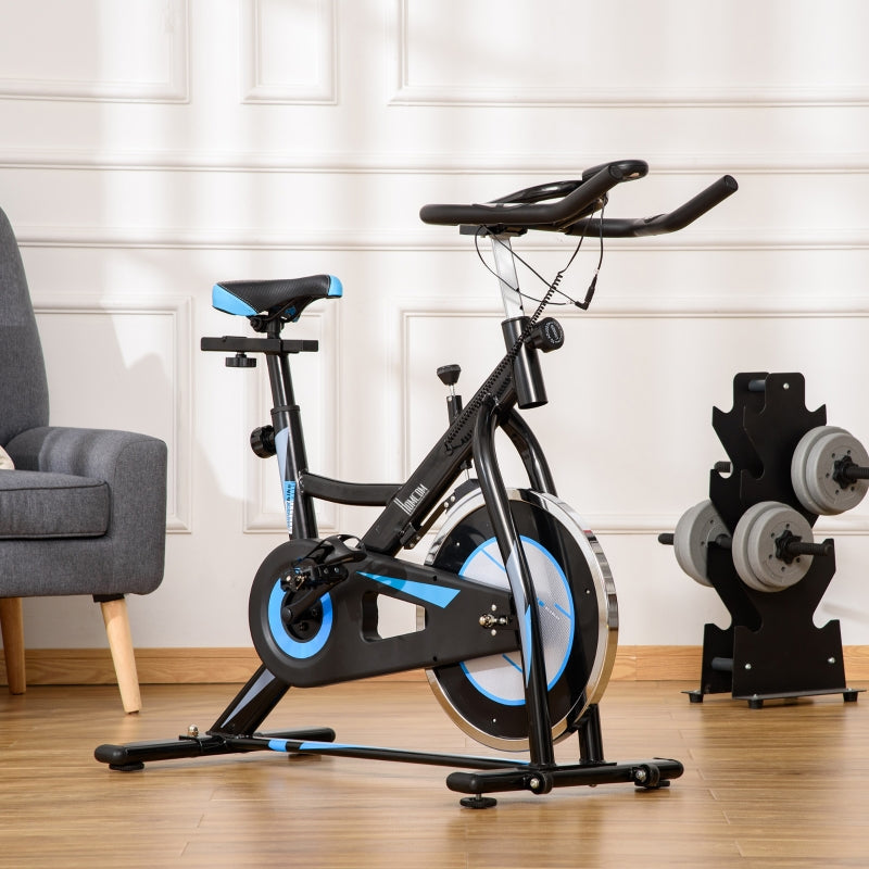 Black Indoor Cycling Exercise Bike with LCD Monitor and Phone Holder