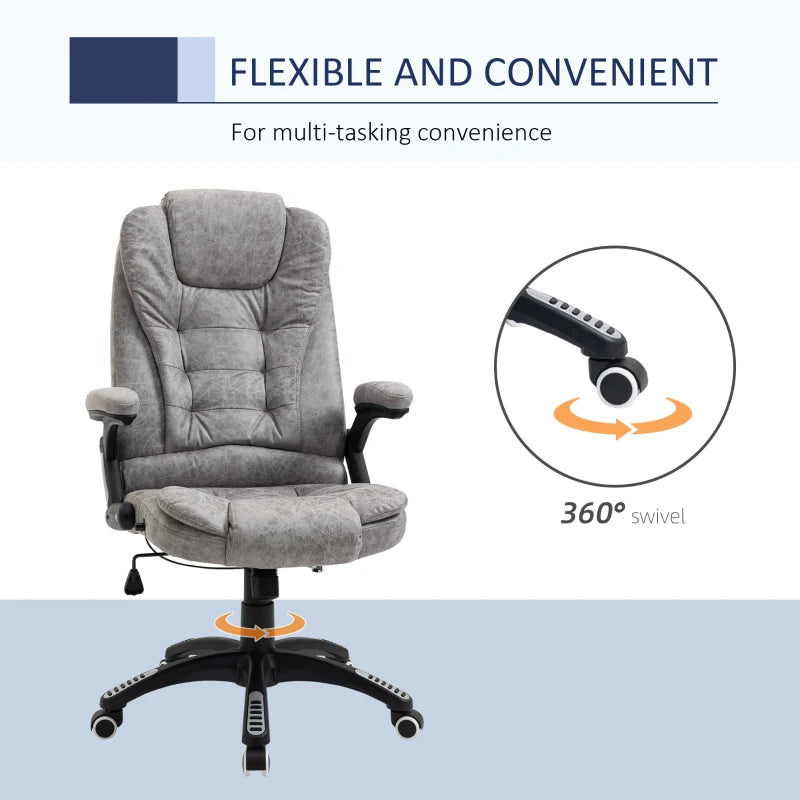 Grey Ergonomic Office Chair with Armrests & Adjustable Height