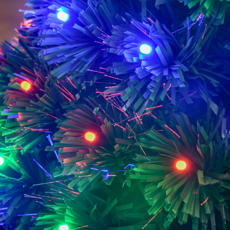 3ft Pre-Lit Fiber Optic Christmas Tree, Multi-Coloured LED Lights, Green