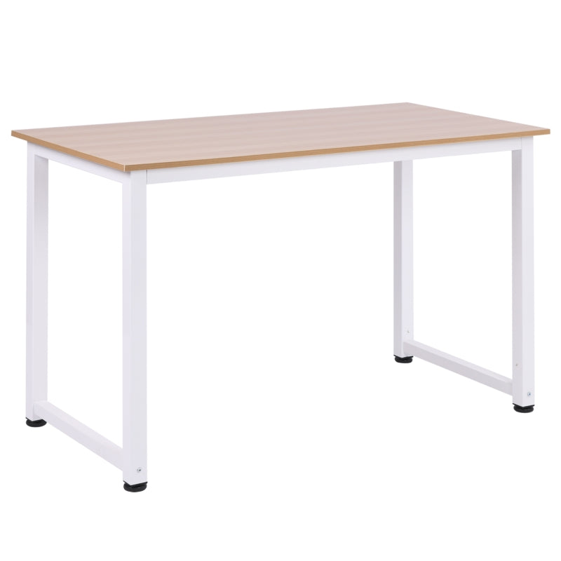 White Metal Frame Computer Desk 120x60x76cm for Home Office