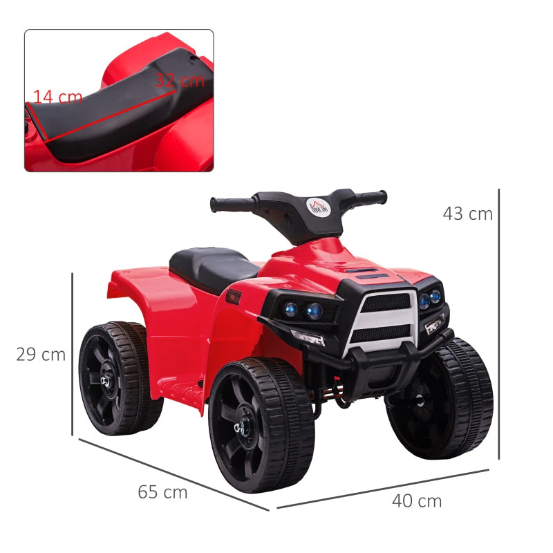 Red Kids Electric Ride-On ATV Toy Quad Bike with Headlights