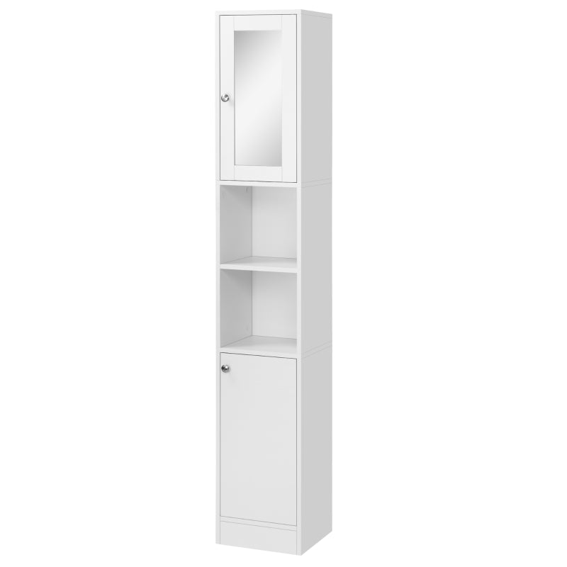 White Bathroom Mirror Cabinet with Adjustable Shelves