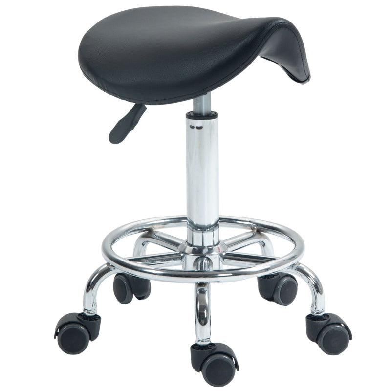 Black Salon Saddle Stool for Massage, Spa, Clinic, Beauty, Hairdressing, Tattoo