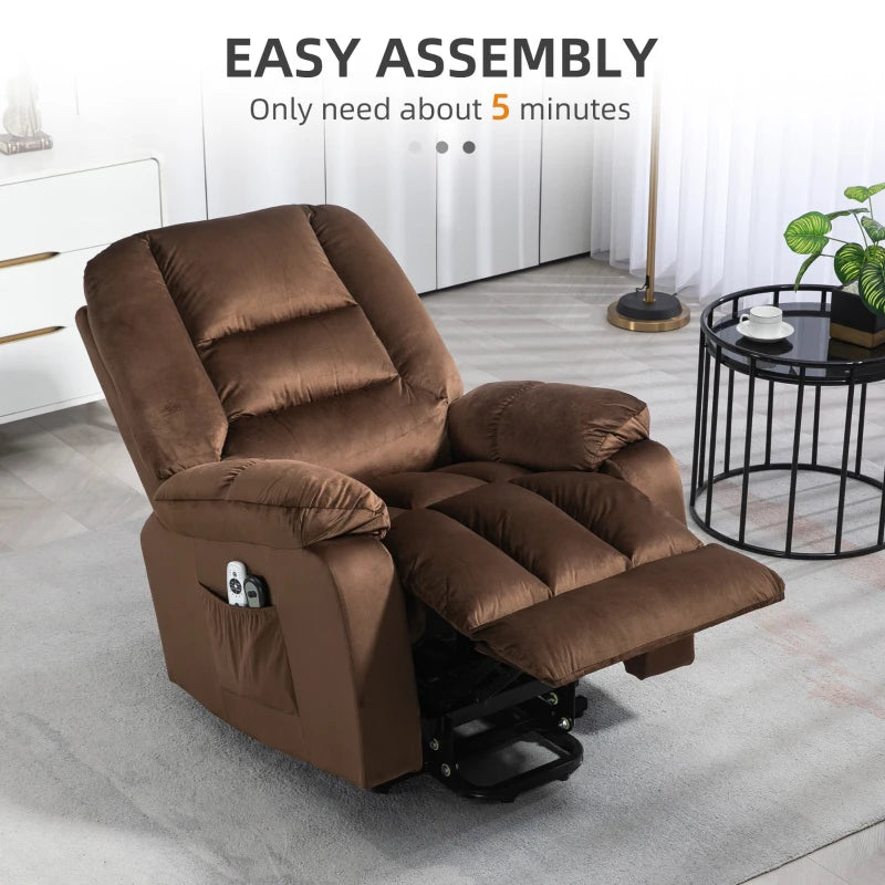 Brown Leathaire Massage Armchair with Heat and Reclining Back