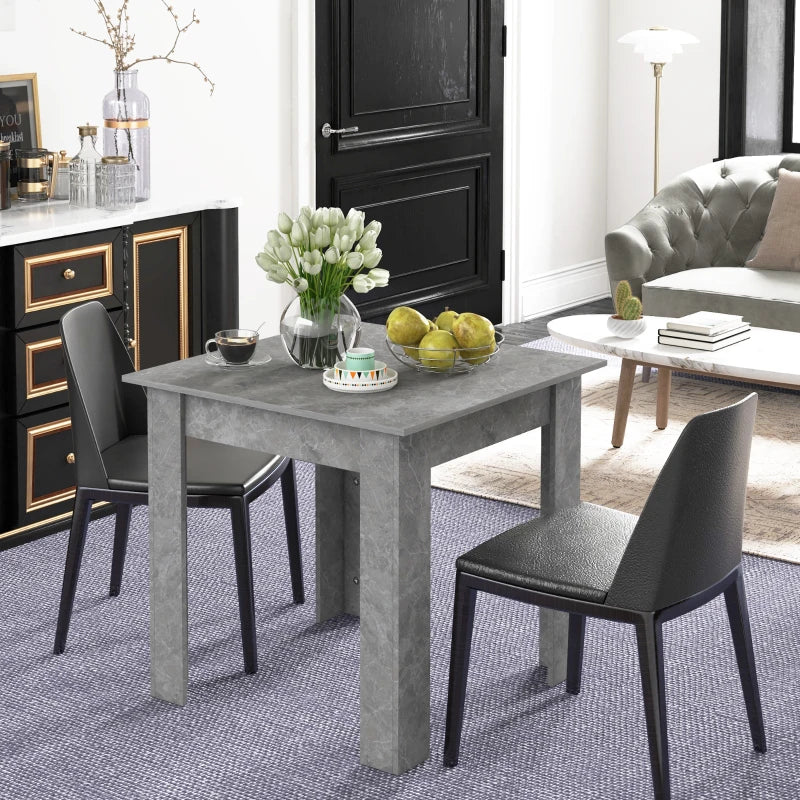 Modern Grey Square Dining Table with Faux Cement Effect