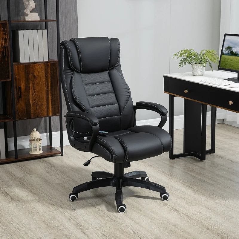 Black High Back Executive Office Chair with Vibration Massage