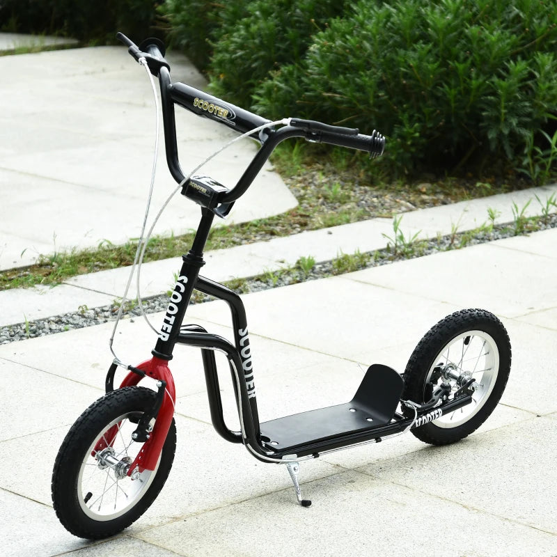 Black Kids Stunt Scooter with Adjustable Handlebar and 2 Brakes