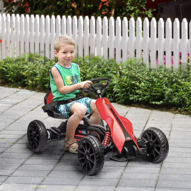 Red Kids Electric Go Kart with Rechargeable Battery - 2 Speeds