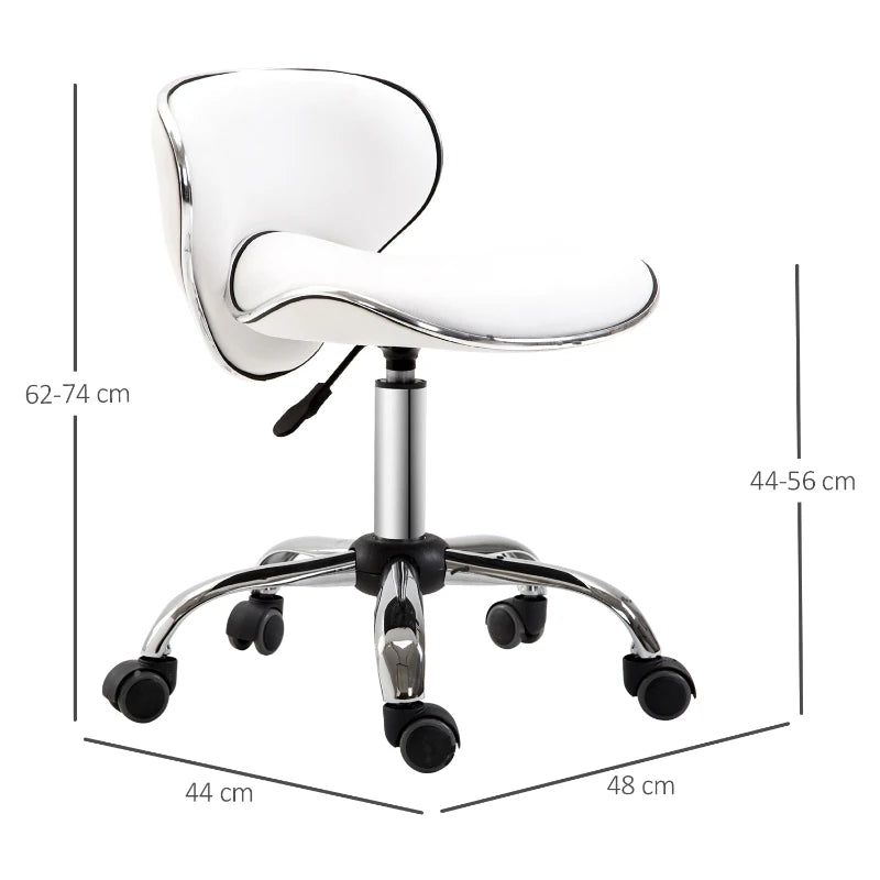 White Adjustable Swivel Salon Chair for Spa and Technician