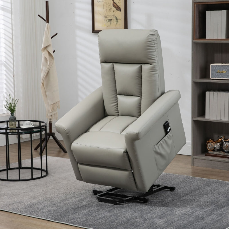 Grey Power Lift Recliner Chair for Elderly with Remote Control