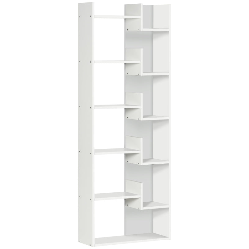 White 6-Tier Freestanding Bookshelf with 11 Open Shelves