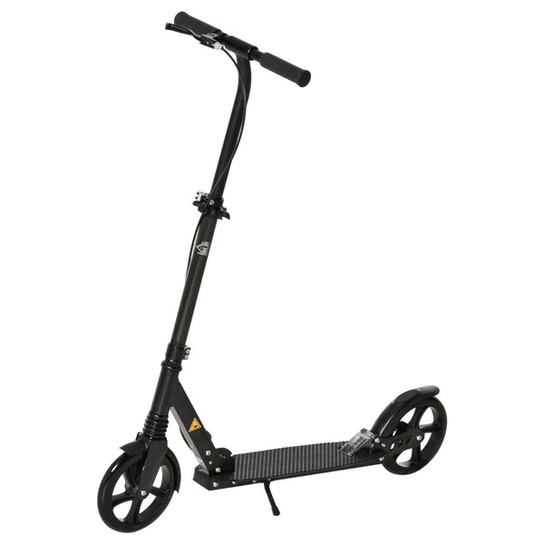 Blue Folding Kick Scooter with Adjustable Height and Dual Brake