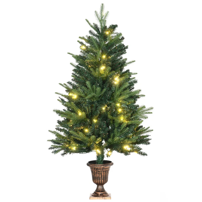 4FT Pre-Lit Green Christmas Spruce Tree with 80 LED Lights